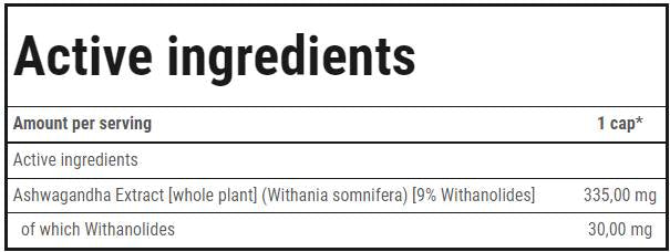 Ashwagandha max 335 mg - 60 κάψουλες