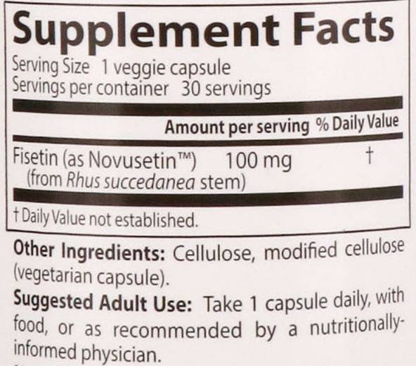 Fisetin 100 mg - 30 κάψουλες