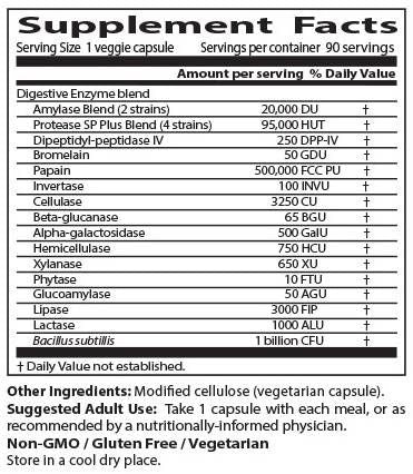 Καλύτερα πεπτικά ένζυμα - 90 κάψουλες