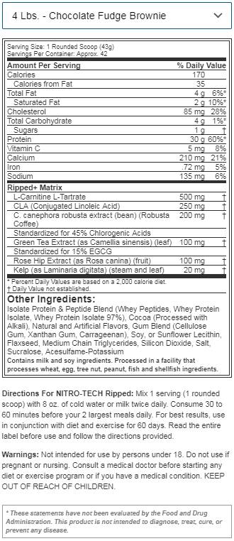 Nitro Tech/Ripped - 1810 γραμμάρια