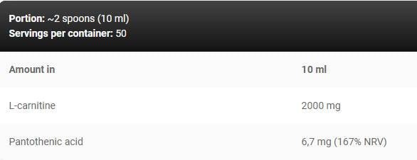 Levrolegendary carnitine 2000 mg | με βιταμίνη Β5 - 500 mL