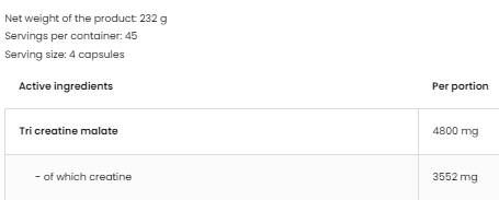 Τρι -κρεατίνη Μαλικό/TCM 1200 mg - 180 κάψουλες