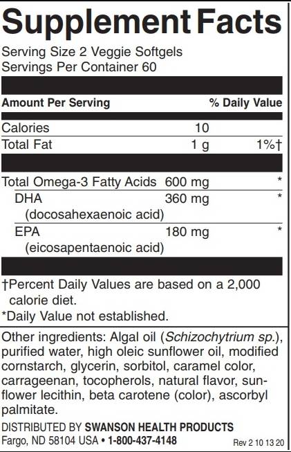 Φυτά βασισμένη στο ωμέγα-3 | Διαθέτει ωμέγα της ζωής - 120 κάψουλες γέλης