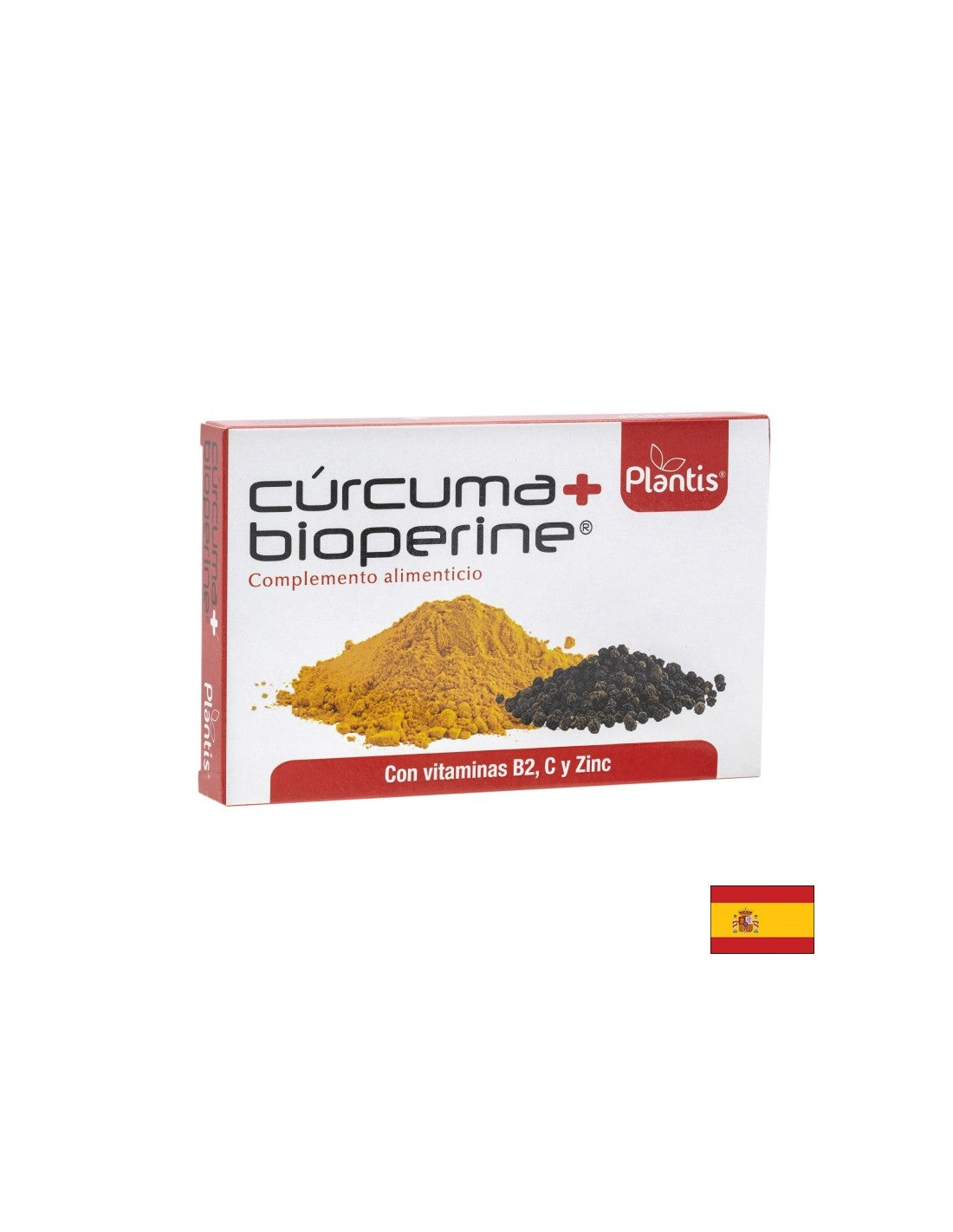 Turmeric + Bioperine (με βιταμίνες Β2 και C & ψευδάργυρο) - Cúrcuma + Bioperine Plantis®, 60 κάψουλες