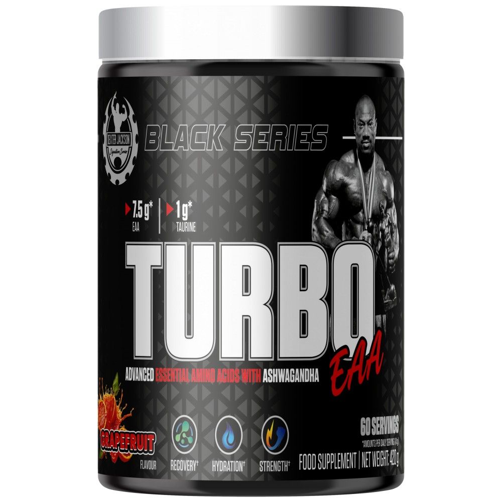 Μαύρη σειρά | Turbo EAA Powder ~ Essential Amino Acids με ταυρίνη - 420 γραμμάρια