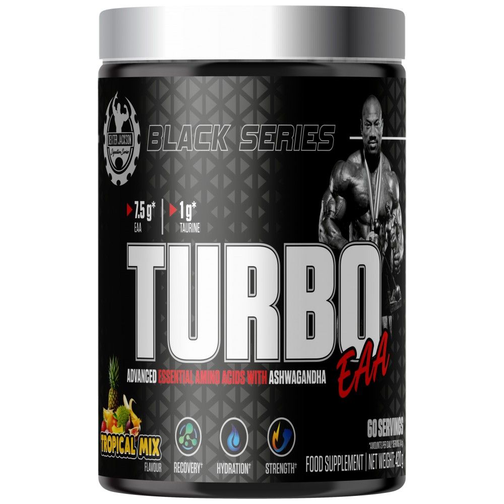 Μαύρη σειρά | Turbo EAA Powder ~ Essential Amino Acids με ταυρίνη - 420 γραμμάρια