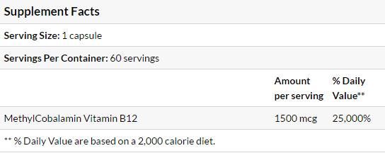 Καλύτερο μασώμενο πλήρως ενεργό B12/Methylcobalamin 1000 MCG - 60 μασώμενα δισκία