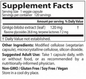 Καλύτερη επιπλέον δύναμη Ginkgo 120 mg - 120 κάψουλες