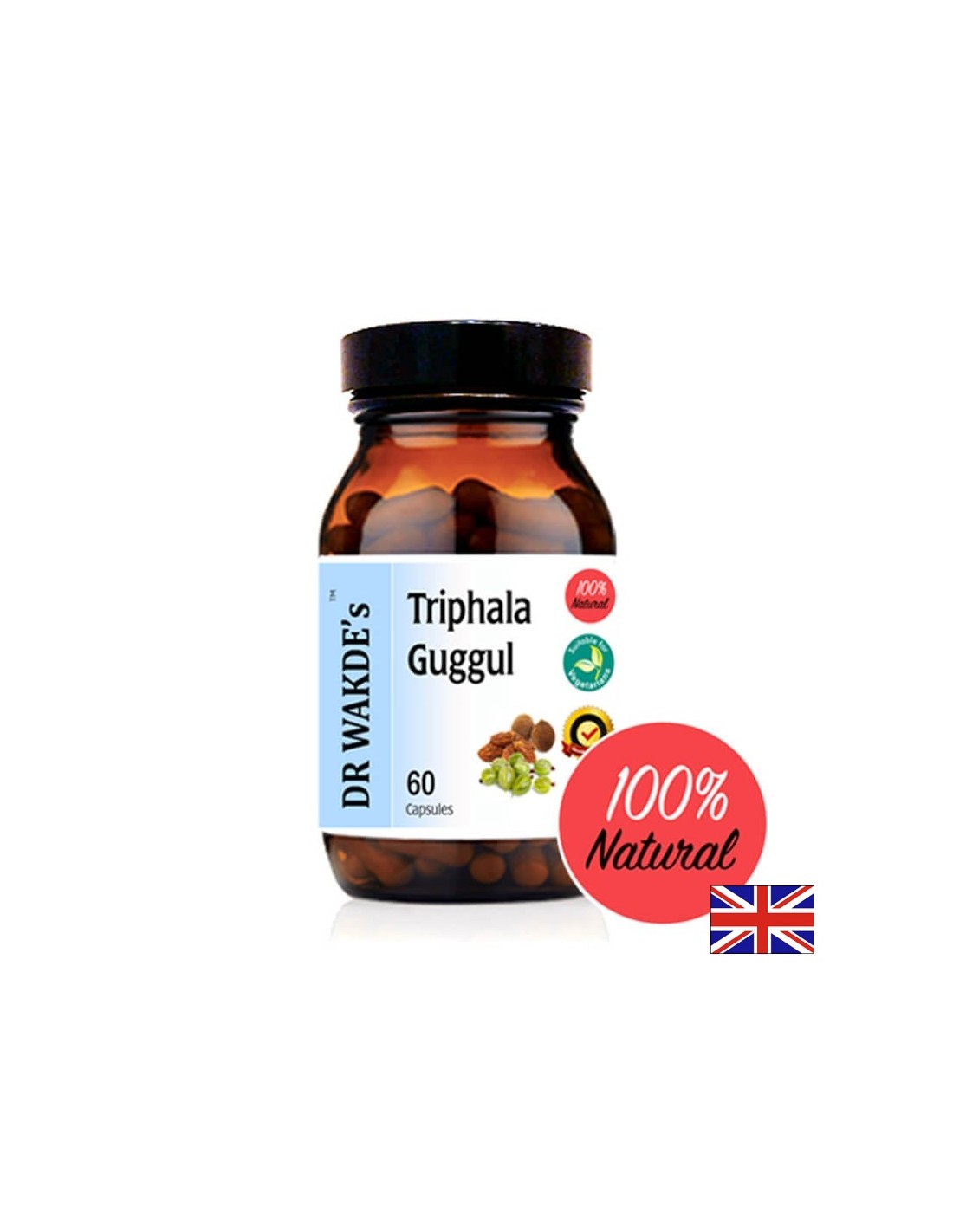 Triphala Guggul (Triphala Guggul) - για υψηλή χοληστερόλη, παχυσαρκία και αιμορροΐδες, 60 κάψουλες
