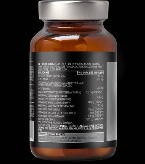 Bison Beard / Men's Beard Care 60 капсули - Feel You