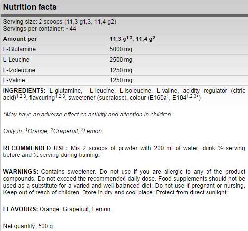 Xtreme antabolix/bcaa + μείγμα γλουταμίνης - 500 γραμμάρια