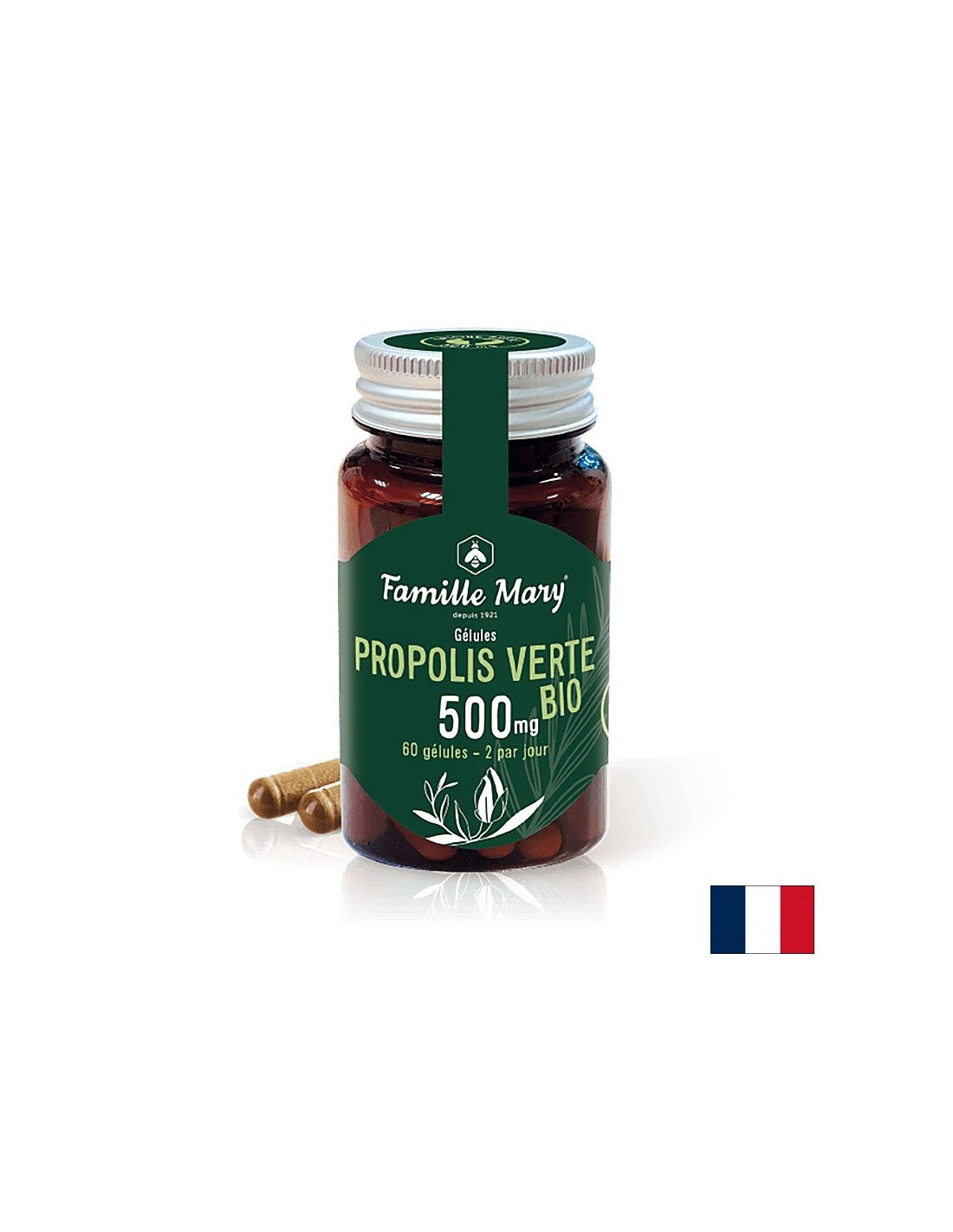 Propolis Verte Bio/Bio Green Propolis 500 mg, 60 κάψουλες Famille Mary