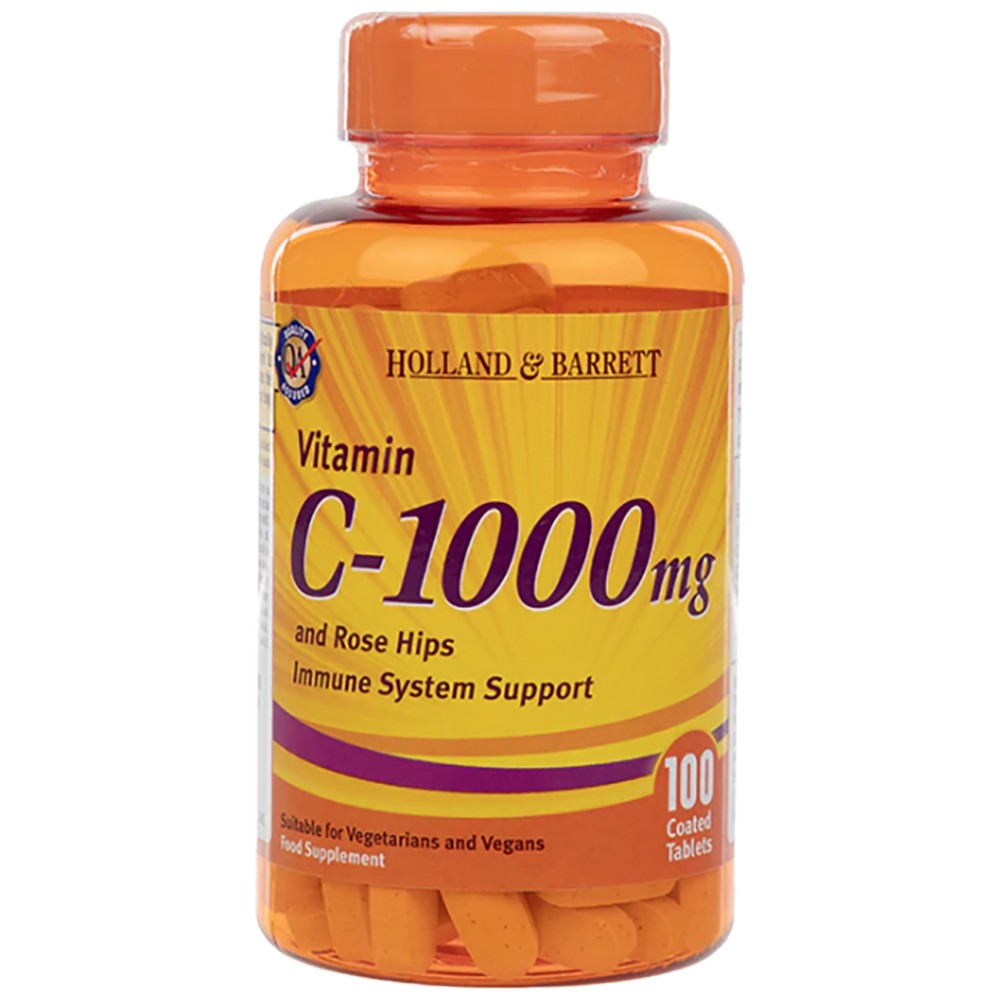 Βιταμίνη C 1000 mg/με τριαντάφυλλα και βιοφλαβονοειδή - 100 καπελάκια