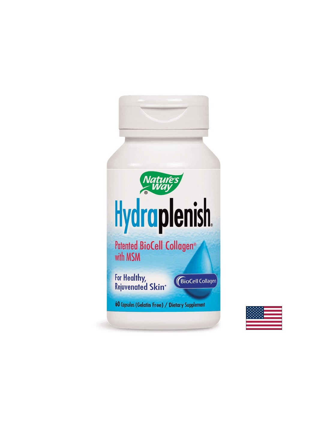 Κολλαγόνο με υαλουρονικό οξύ και MSM HydraPlenish® - όμορφο δέρμα και υγιείς αρθρώσεις, 750 mg, 60 κάψουλες φύση