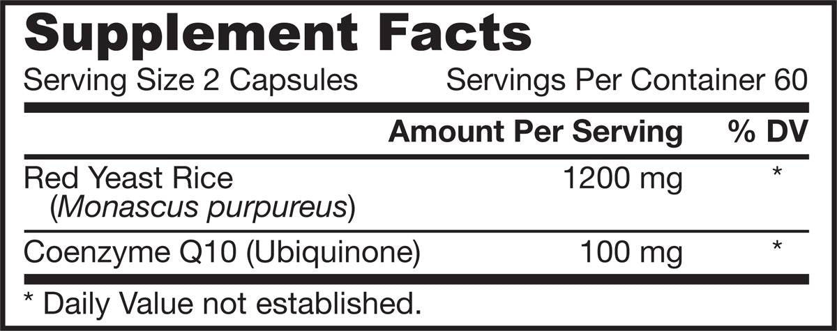 Κόκκινο ρύζι ζυμομύκητα + COQ10 600 mg - 120 κάψουλες