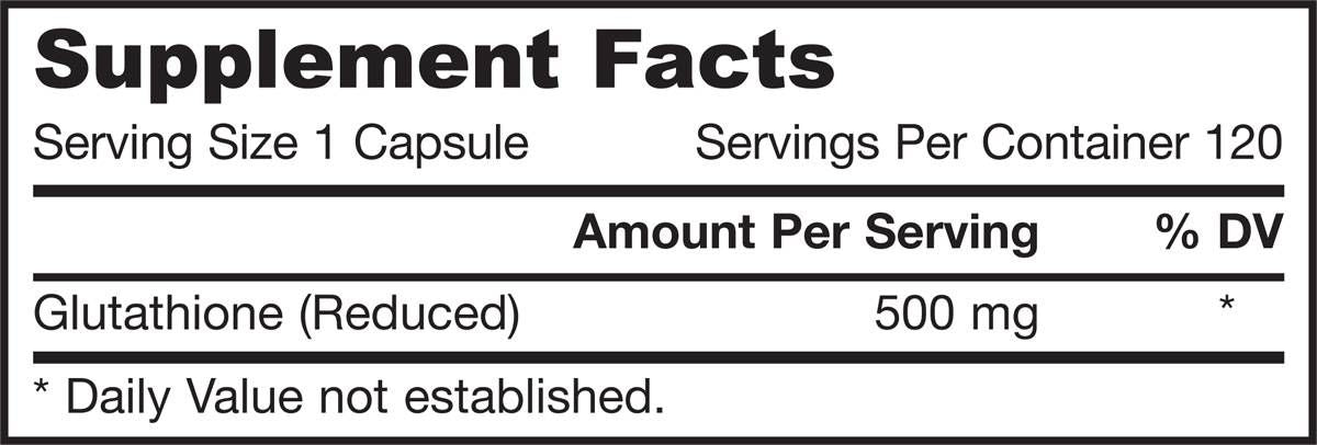 Μειωμένη γλουταθειόνη 500 mg - 120 κάψουλες