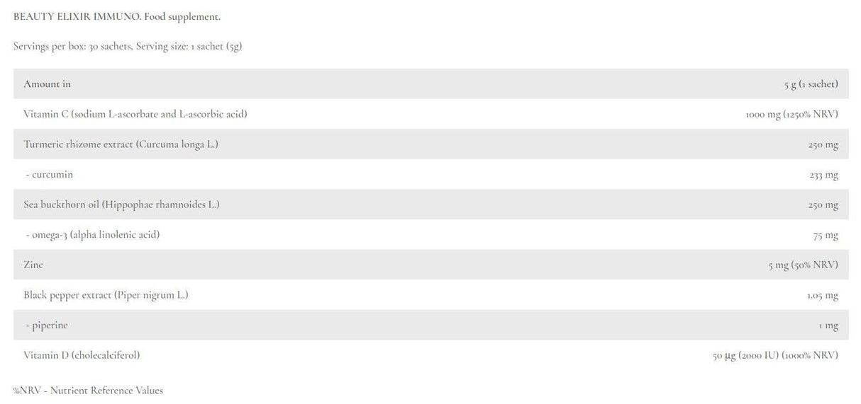 Ομορφιά Elixir Immuno | Λιποσωμική τεχνολογία - 30 x 5 γραμμάρια