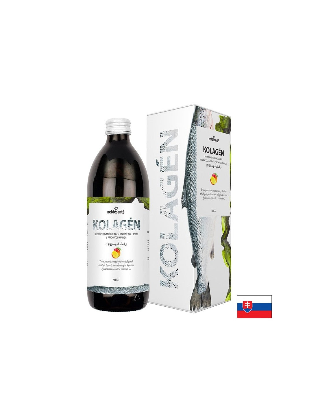 Θαλάσσιο κολλαγόνο, υαλουρονικό οξύ, Vit. C και μαγνήσιο - Τύπος μαλλιών, δέρματος και νυχιών, 500 ml, 16 δόσεις (γεύση μάνγκο)