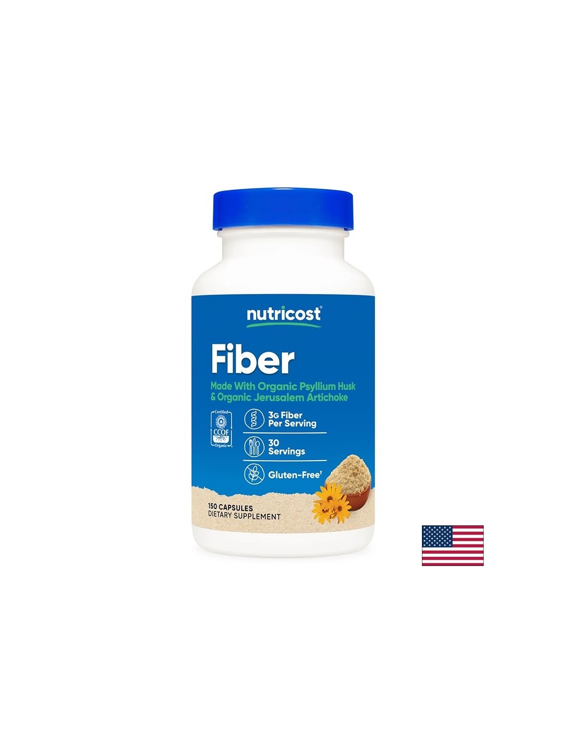 Husk + Ιερουσαλήμ Αγκρότη (Apple Apple) - εντερική άνεση και ίνες για καλή πέψη, 150 κάψουλες