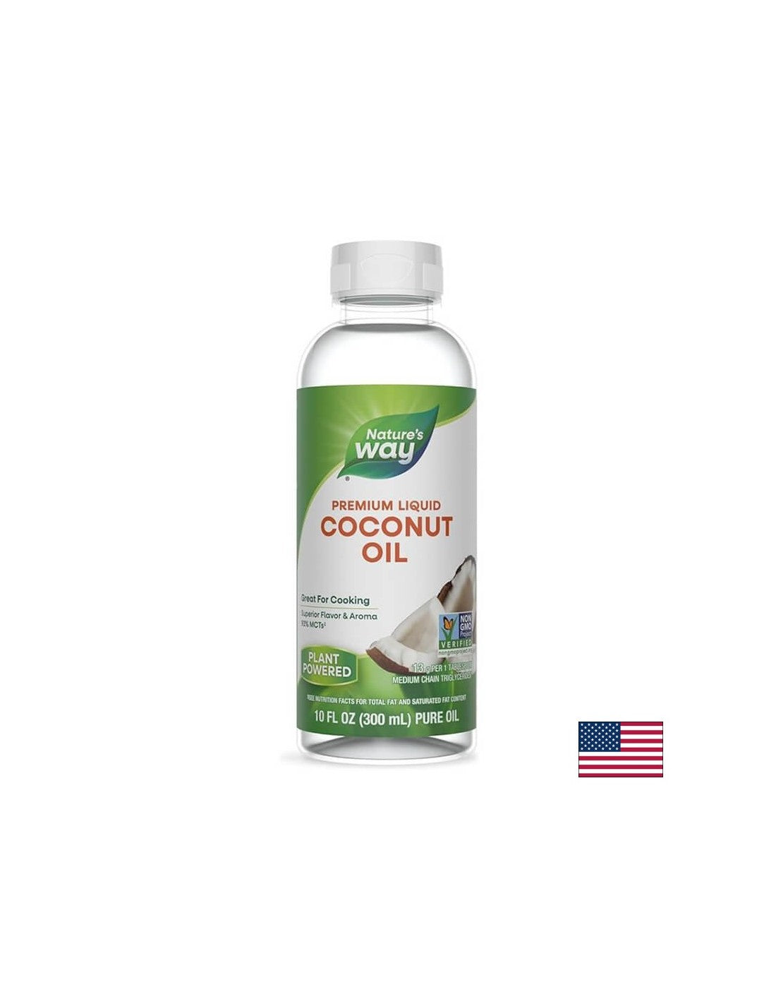 Liquid Coconut Oil / Coconut oil (liquid), 93% MCTs‡ (fatty acids), 300 ml Nature's Way - Nutra Best Europe