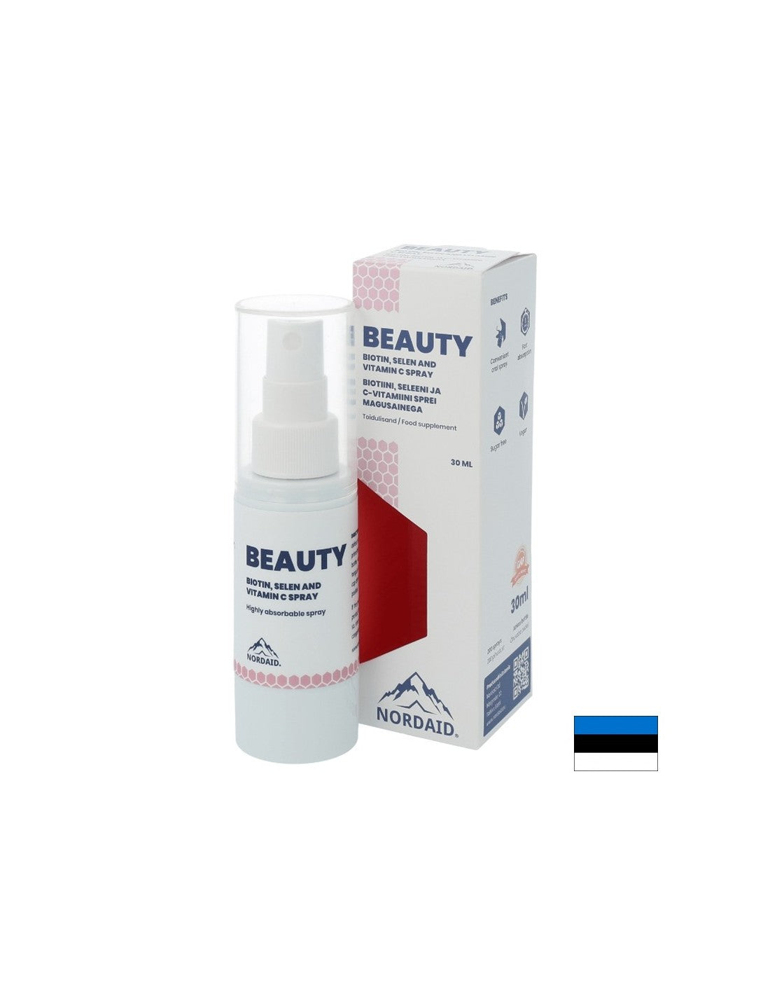 Φόρμουλα ομορφιάς με βιοτίνη, σελήνιο και βιταμίνη C - μαλλιά, δέρμα και νύχια - σπρέι στόματος, 30 ml, 200 σπρέι