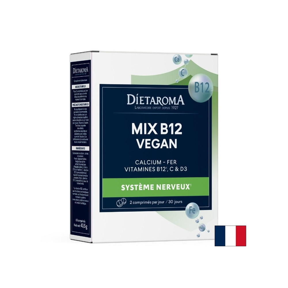 Σύστημα και κυκλοφορία οστού - βιταμίνη Β12 + σίδηρος, ασβέστιο, βιταμίνη C και D3 (Vegan Formula), 60 δισκία