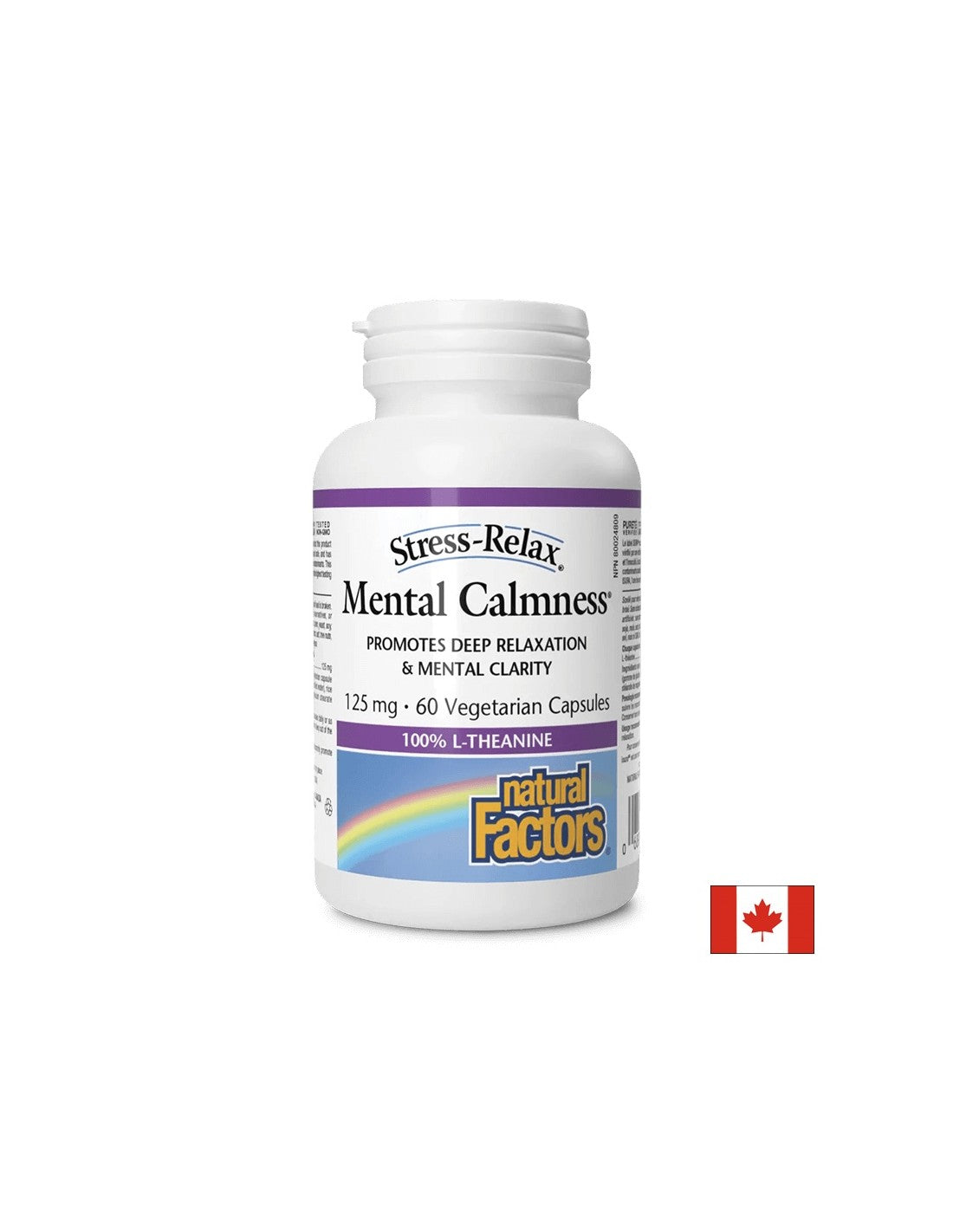 L-Θεανίνη, 125 mg - Για την υποστήριξη του νευρικού συστήματος, 60 κάψουλες <tc>Natural Factors</tc>
