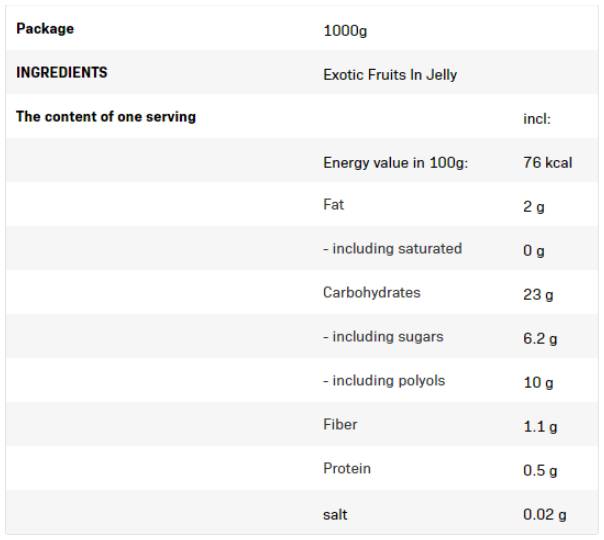 Frulove σε ζελέ | Εξωτικά φρούτα 1000 γραμμάρια