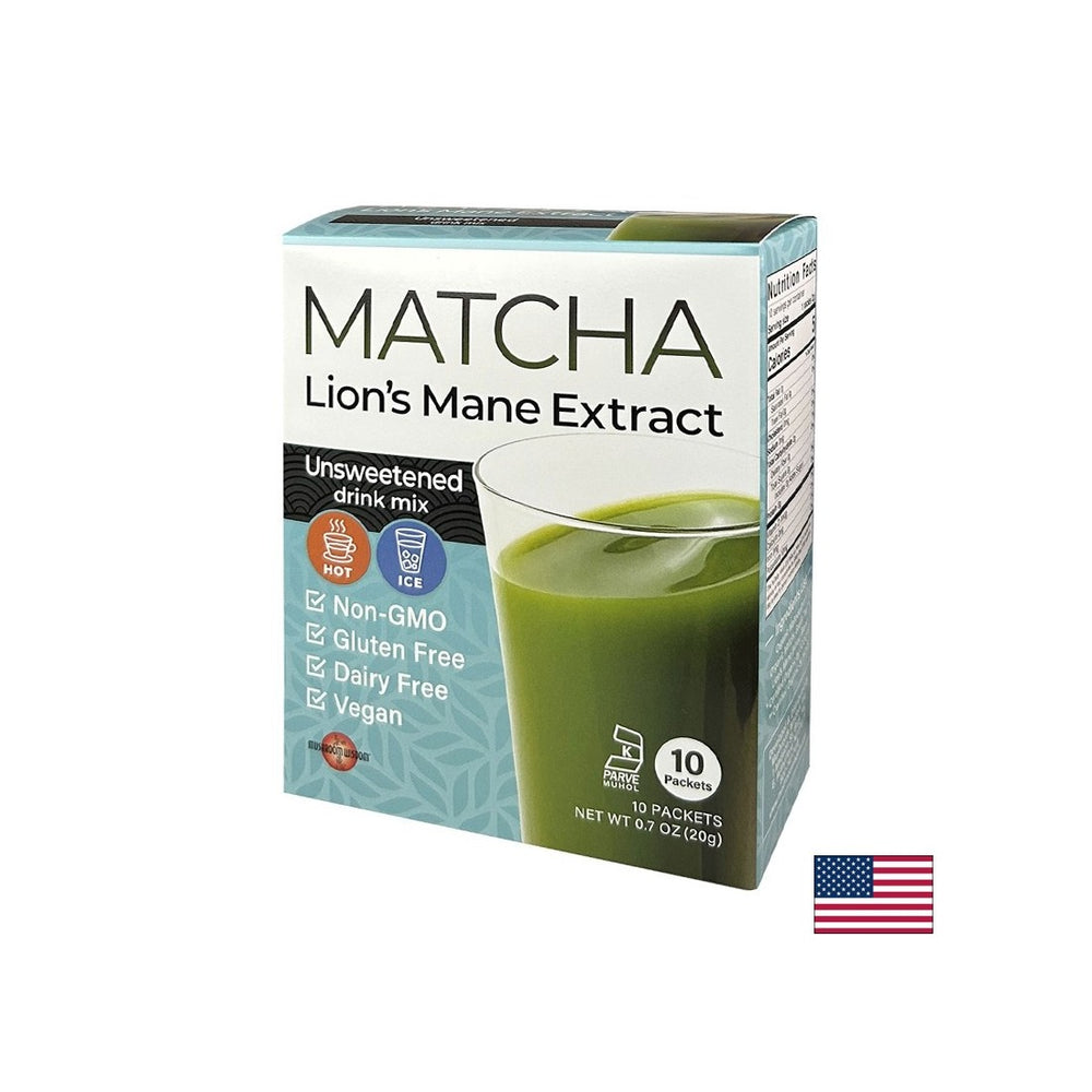 Matcha με το εκχύλισμα Lion's Mane - Super Focus - Ενίσχυση ενέργειας και συγκέντρωση - Άμεσο ποτό, 10 σακουλάκια