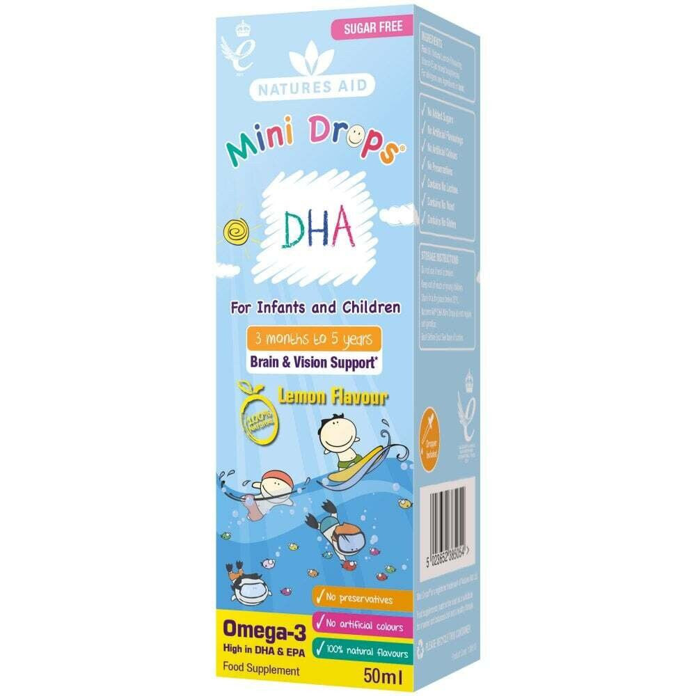 Omega 3 σταγόνες για παιδιά (παιδιά Omega-3 Mini Drops) 50ml NatuesAid