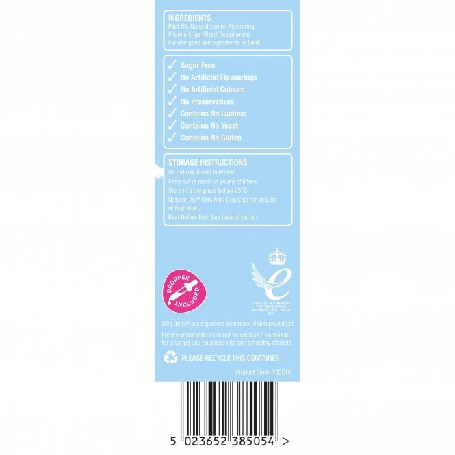 Omega 3 σταγόνες για παιδιά (παιδιά Omega-3 Mini Drops) 50ml NatuesAid