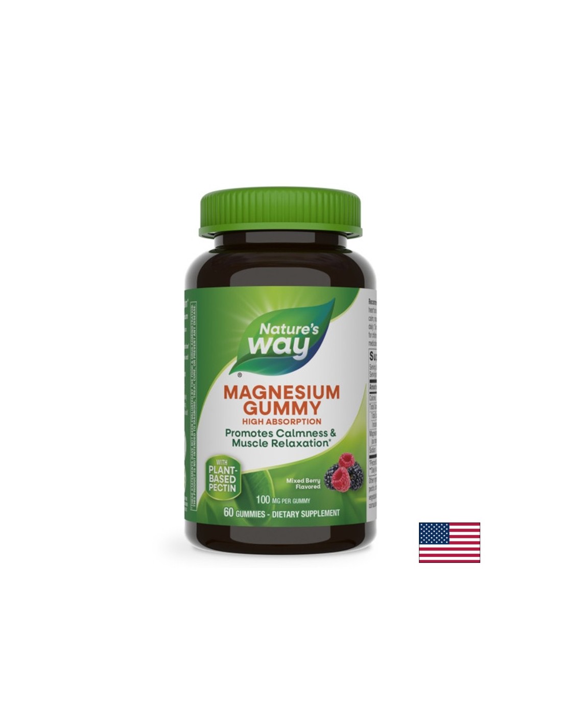 Μυϊκή λειτουργία, καρδιά και νευρολογική υγεία - μαγνήσιο (κιτρικό), 100 mg x 60 softgels, γεύση μούρων