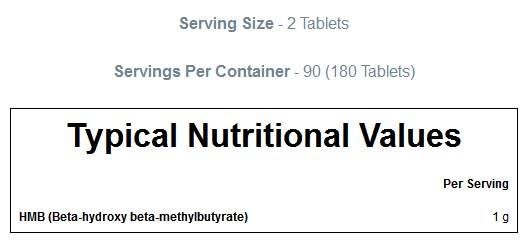 100% HMB αμινοξύ - 180 δισκία