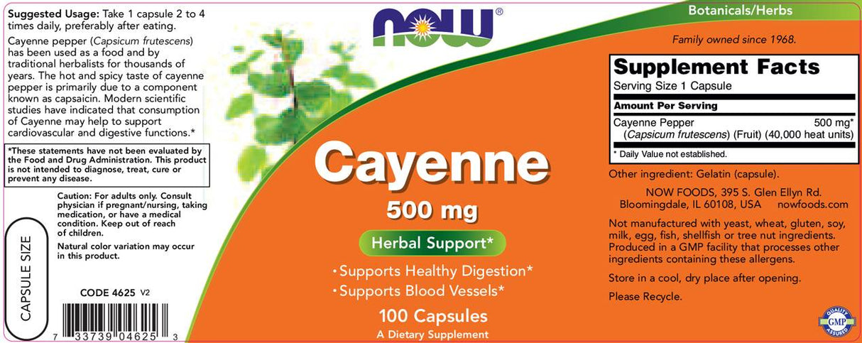 Cayenne 500 mg - 100 κάψουλες