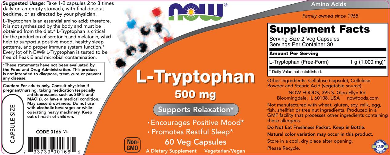 Tryptophan 500 mg - 60 κάψουλες