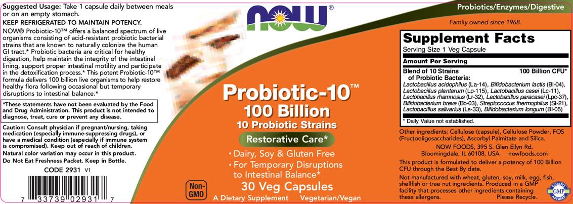 Probiotic -10 100 δισεκατομμύρια - 60 κάψουλες