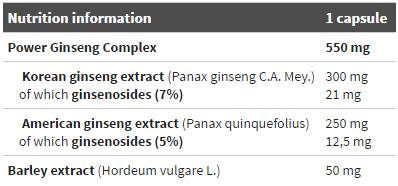 Platinum Ginseng ™ Sport Edition 550 mg - 60 κάψουλες