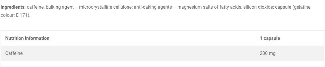 Καφεΐνη κλωτσιά 200 mg - 60 κάψουλες