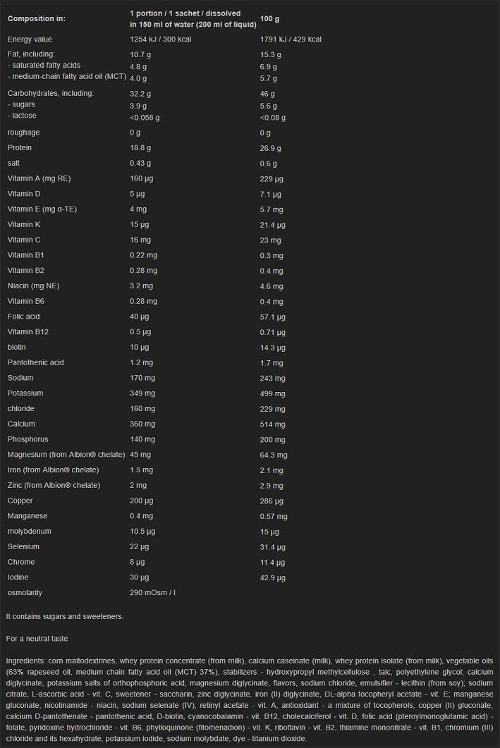 Πρωτεΐνη συμπλέγματος Nutramil 6 x 72 γραμμάρια