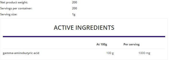 GABA POWDER 200 γραμμάρια