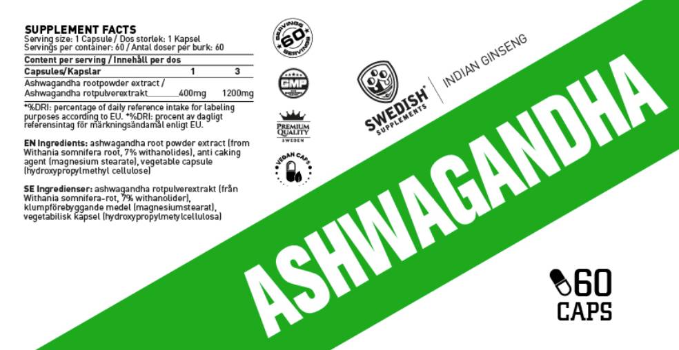 Εξαγόμενο Ashwagandha 400 mg - 60 κάψουλες