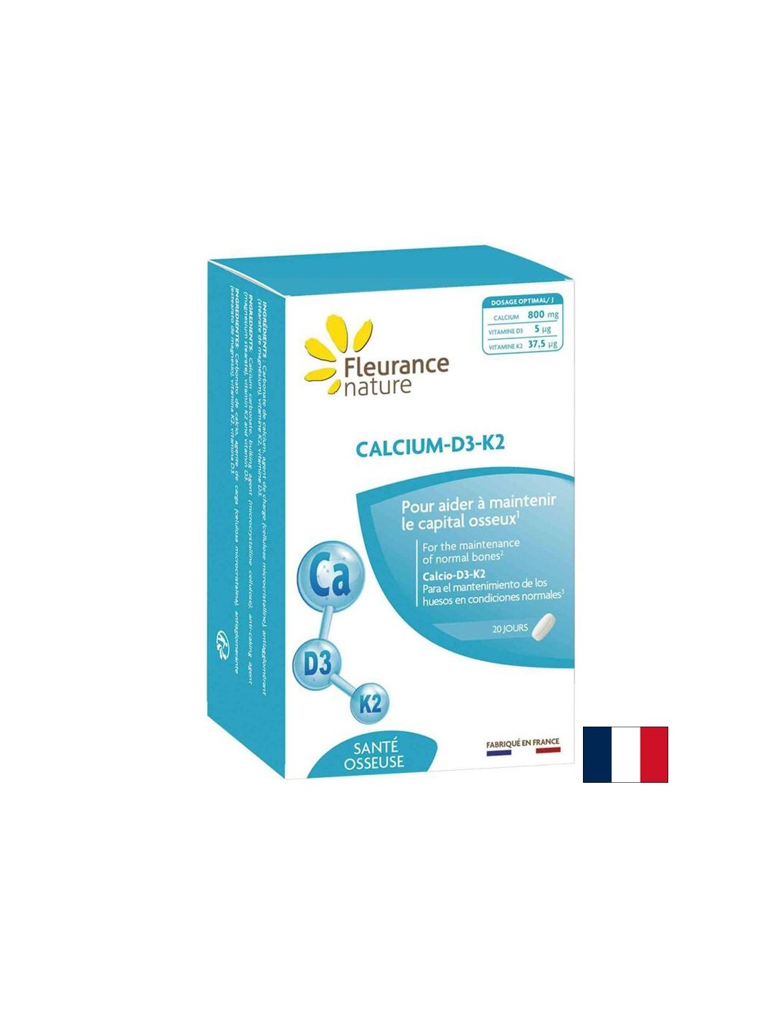 Υποστηρίζει οστά και δόντια - ασβέστιο + βιταμίνη D3, K2, 60 δισκία