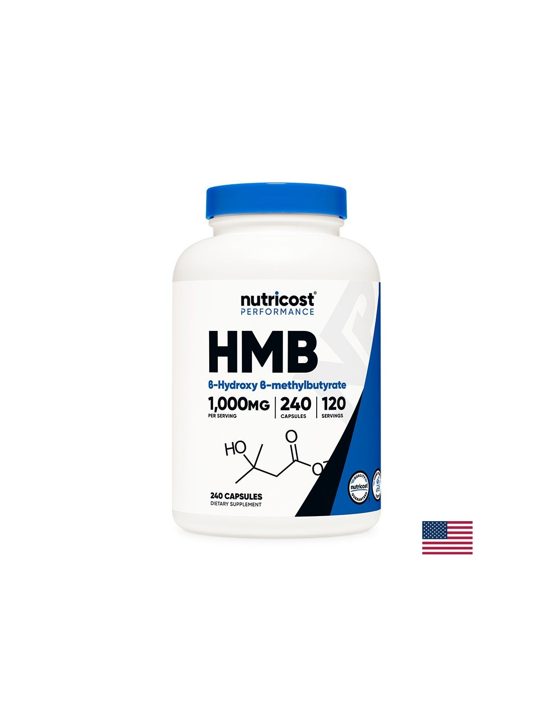 For active sports - HMB (Beta-hydroxy-beta-methylbutyrate), 500 mg/240 capsules, 120 doses Nutricost - Nutra Best Europe