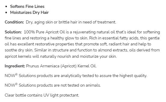 Λάδι βερίκοκου | 100% ενυδατικό έλαιο - 473 ml