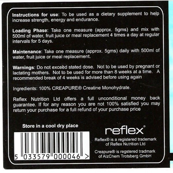 Μονοϋδρική κρεατίνη Creapure - 500 γραμμάρια