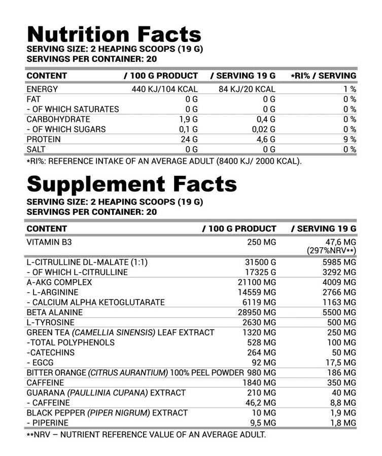 LA Revolt Pre-Workout | Επιπλέον ισχύς - 380 γραμμάρια