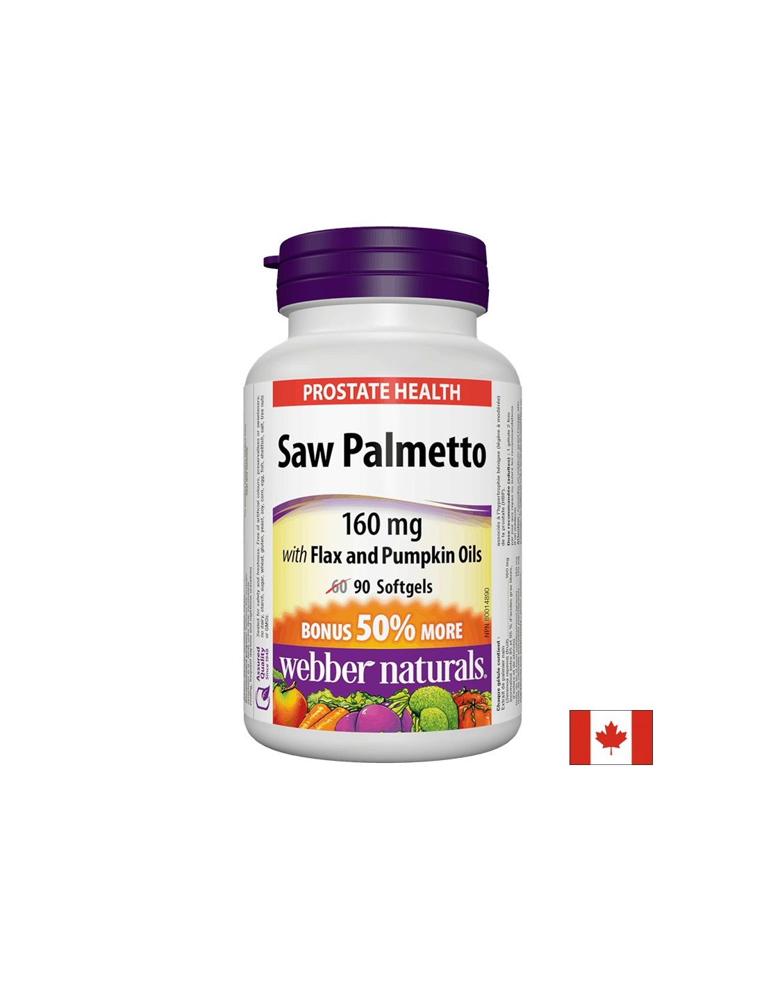 Saw Palmetto με λάδια λινάρι και κολοκύθας, 90 κάψουλες Softgel