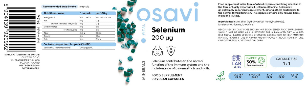 Selenium 200 MCG - 90 κάψουλες