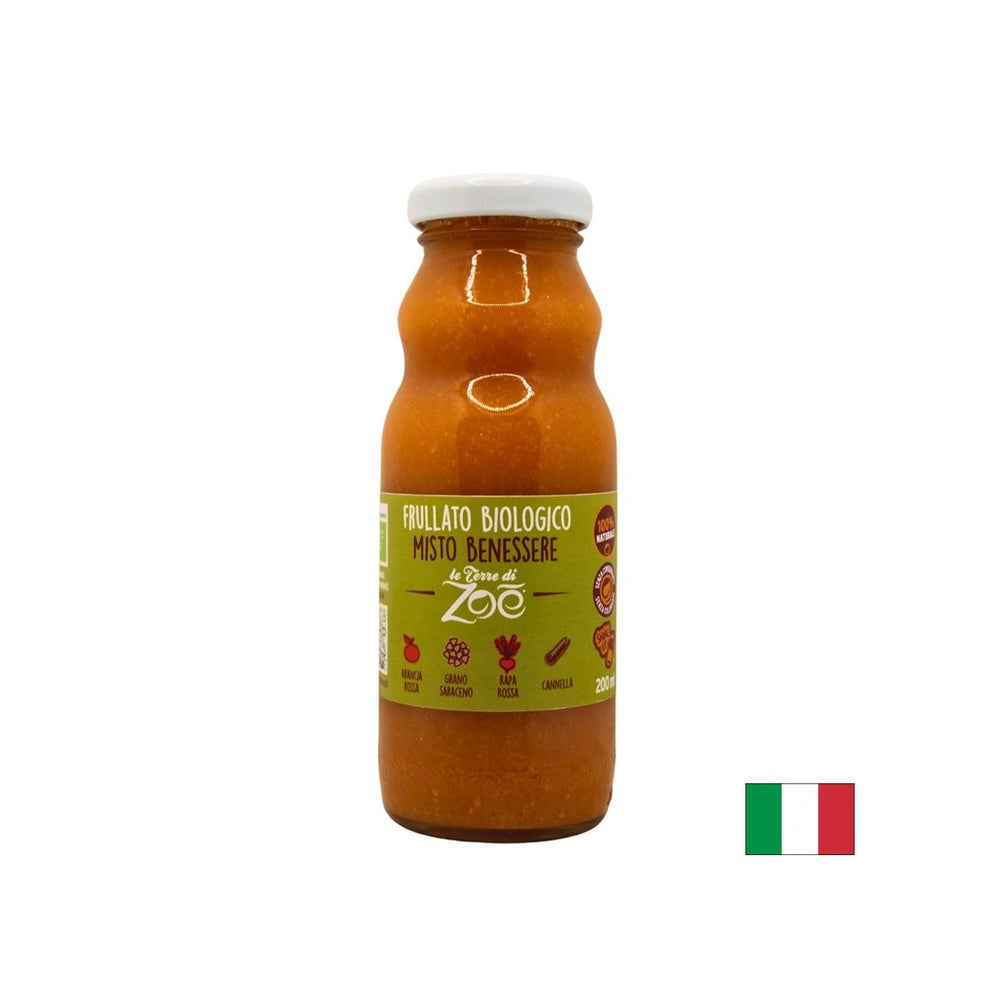 Οργανικό smoothie με χυμό πορτοκαλιού αίματος, παντζάρια, φαγόπυρο, κανέλα, 200 ml