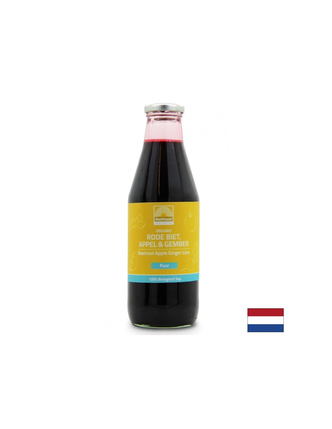 Οργανικά τεύτλα, μήλο και τζίντζερ χυμό - πέψη και περισταλτική, 750 ml